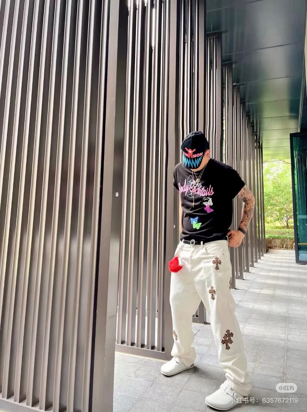 P260 Style number: D308 Chrome Hearts white striped jeans SIZE #28 30 32 34